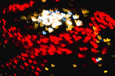 Güzel renkli ışık deco şekilden kalp bokeh