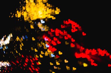 Güzel renkli ışık deco şekilden kalp bokeh