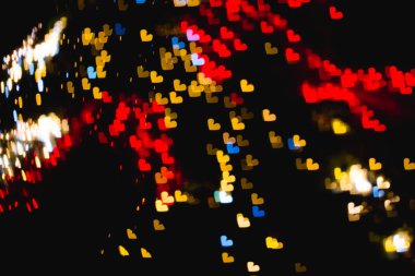 Güzel renkli ışık deco şekilden kalp bokeh