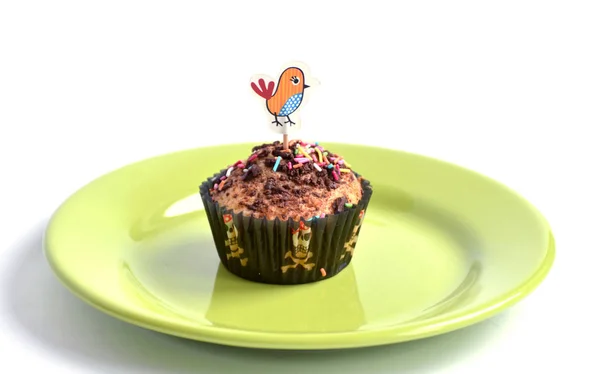Renk muffin için çocuklar parti ile tavuk Resim üstte — Stok fotoğraf