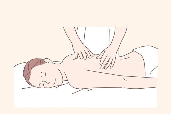 Salud, masaje, tratamiento de spa, concepto de relax . — Archivo Imágenes Vectoriales