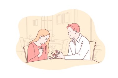 İlişki, evlenme teklifi, romantizm, aşk, aile kavramı