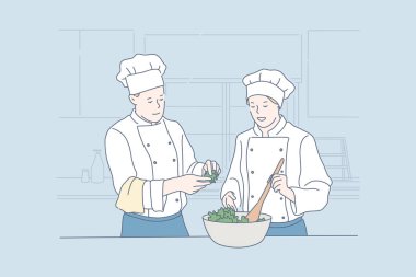 Takım çalışması, yemek pişirme, restoran, yemek konsepti