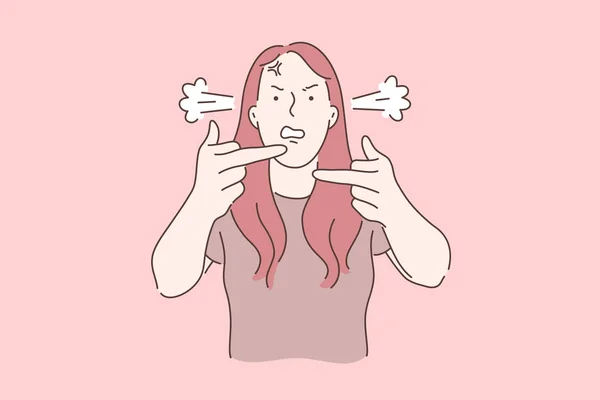 Angry, irritated, stressed girl concept Royalty Free Stock Illustrations