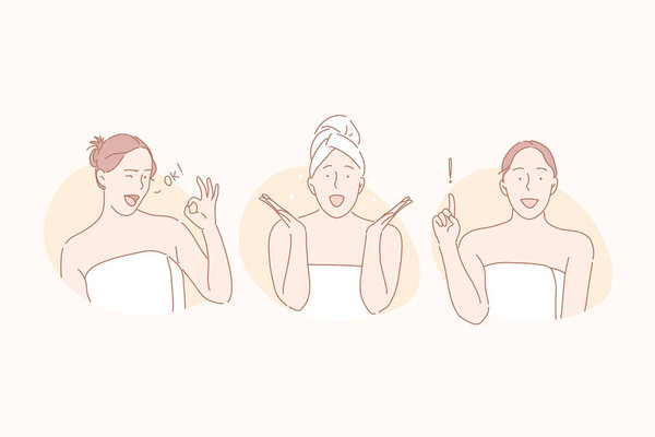 Beauty, skincare, spa set concept