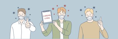 Coronavirus, tıbbi maske, koruma sağlık seti konsepti