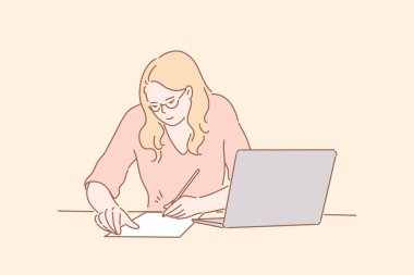 Ofis çalışanı kontrat imzalıyor, iş kavramı