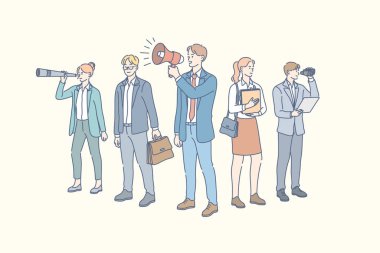 İş ekibi, terfi, işe alım, odak grup konsepti