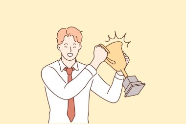 Başarı, kutlama, kazanç, hedef başarı, iş konsepti.