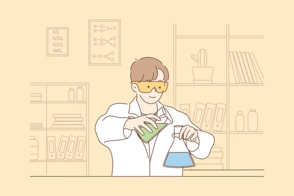 Ciencia, química, concepto experimental — Vector de stock