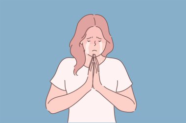 Religion, praying, begging concept clipart