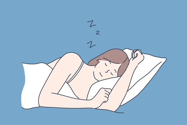 Dormir, descansar, soñar concepto — Vector de stock