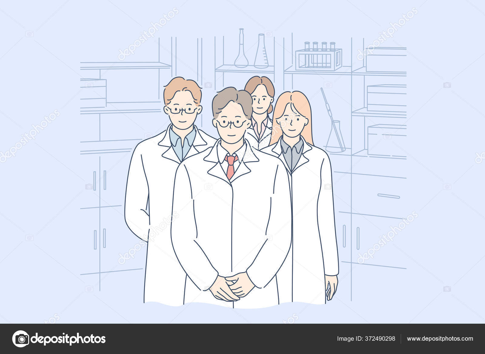 Conjunto de personagens de desenhos animados de médico. conceito de equipe  de equipe médica