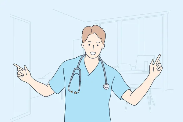 Saúde, medicina, conceito de médico — Vetor de Stock