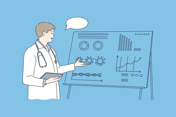 Medicina, presentación, concepto de formación — Archivo Imágenes Vectoriales