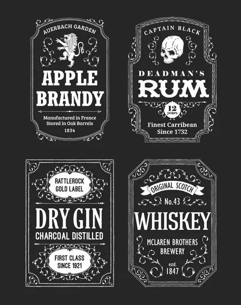 Alcohole Labels Set — Stockvector