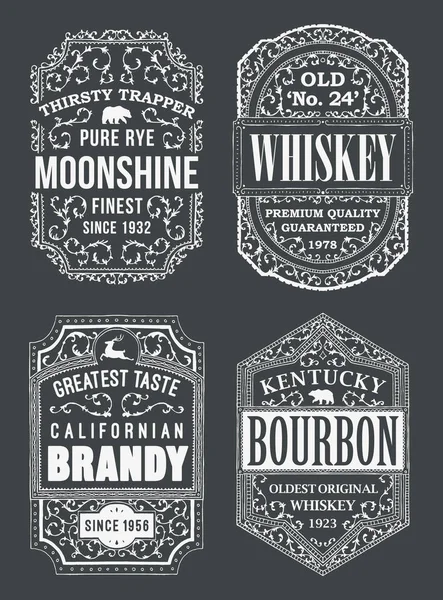 Alcohole Labels Set — Stock Vector