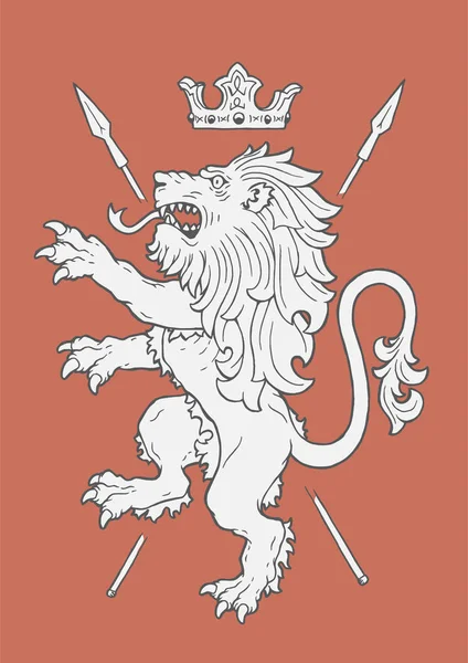 Insigne de combat du lion — Image vectorielle