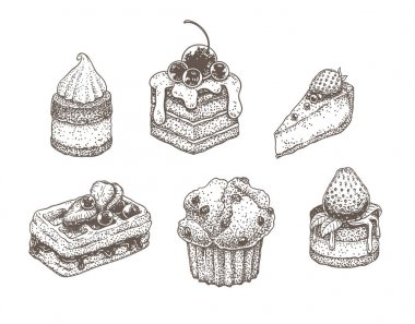 Vektör Dotwork tatlılar