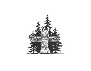 Ormanın içinde Hint Totem