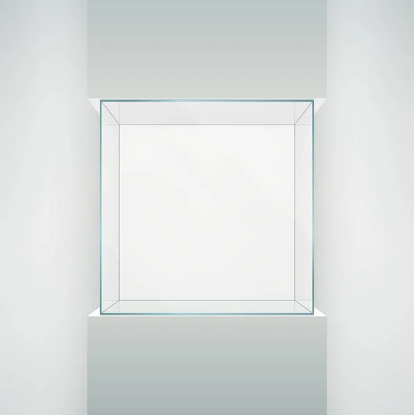 Vitrine de vidro vazio —  Vetores de Stock