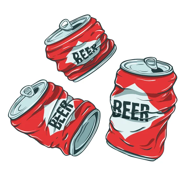 Latas de cerveja em branco — Vetor de Stock