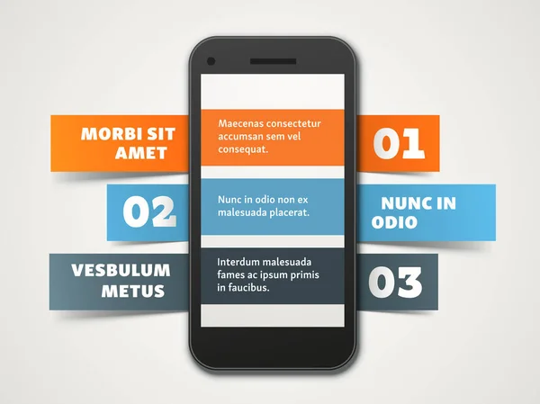 Modello di infografica per smartphone — Vettoriale Stock