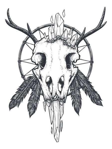 Crow Skull Totem