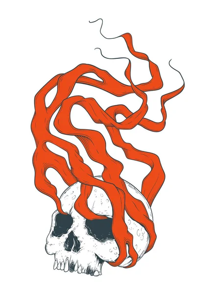 Dla niepalących czaszka ilustracja — Wektor stockowy