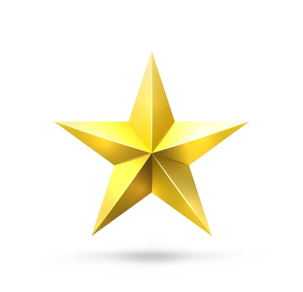 Estrela de ouro em branco — Vetor de Stock