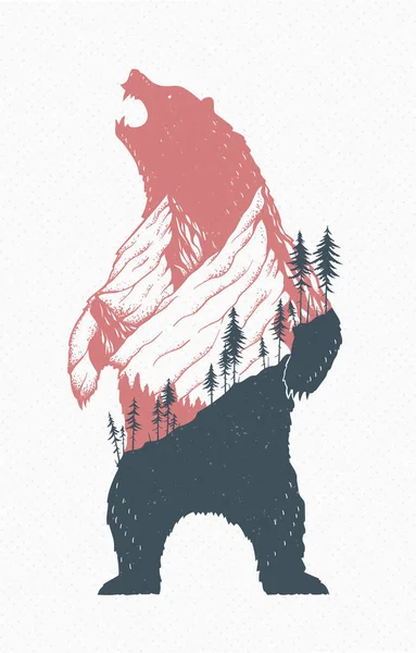 Standing Bear illustratie — Stockvector