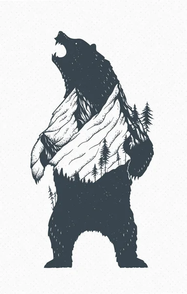 Standing Bear Illustration — Stock Vector