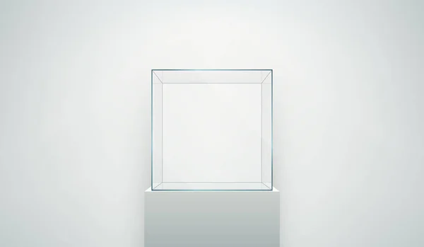 Empty Glass Showcase — Stock Vector