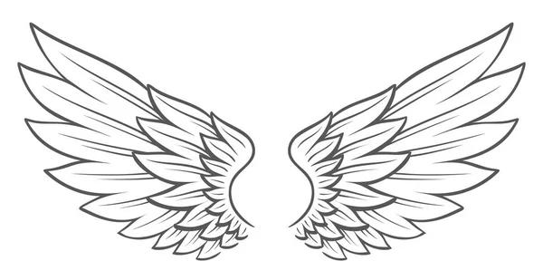 Tattoo styl křídla Stock Ilustrace