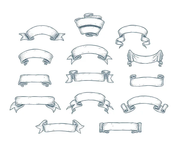 Handgezeichnete Bänder — Stockvektor