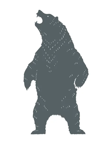 Rytande björnen siluett — Stock vektor