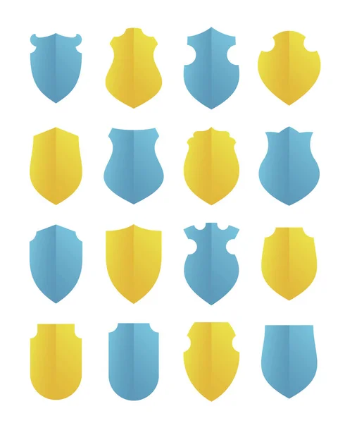 Conjunto de escudos de colores — Vector de stock