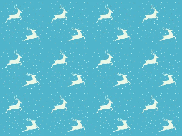 Christmas Deers Pattern — Stock Vector