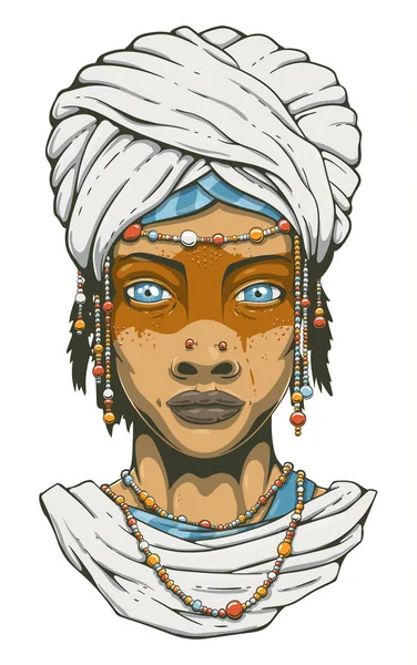 Femme en turban — Image vectorielle