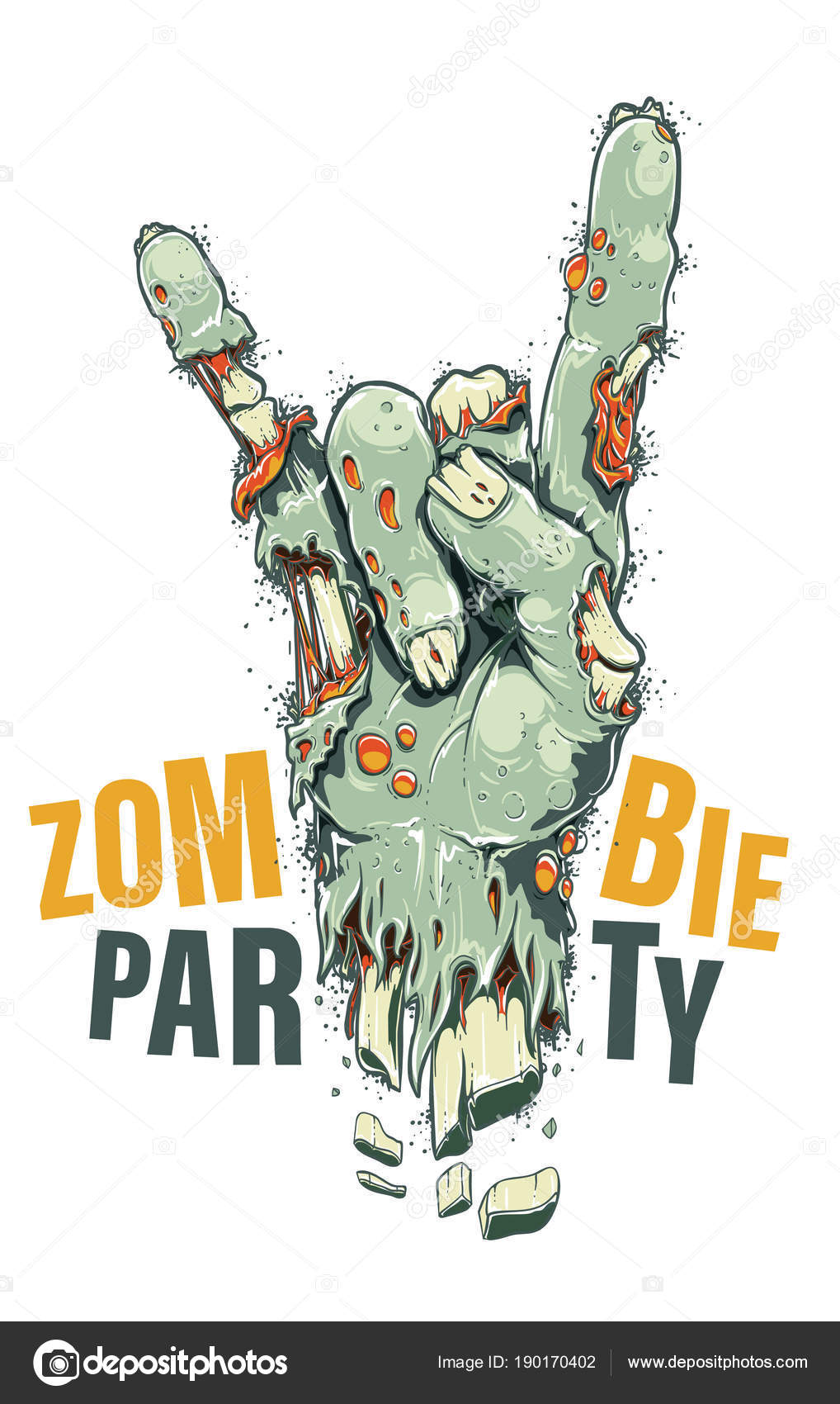 Zombie Hand On White — Stock Vector © zayatsandzayats #190170402