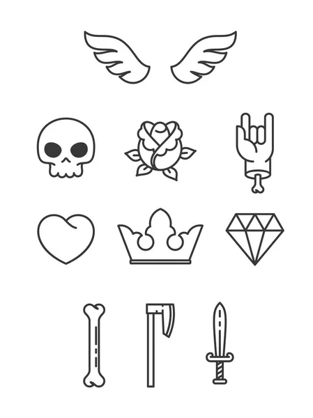 Éléments de tatouage simples — Image vectorielle