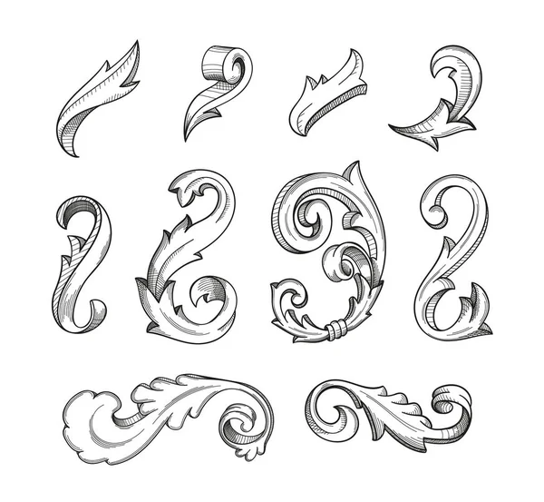 Baroque Swirls Set — Stock Vector