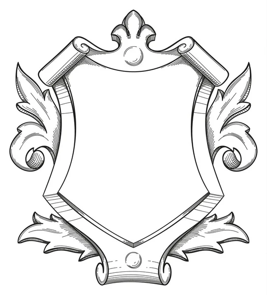 Desenho Barroco Escudo — Vetor de Stock