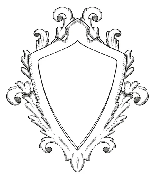 Barokke Shield tekening — Stockvector