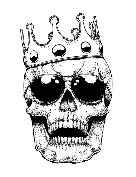 Totenkopf in einer Krone — Stockvektor