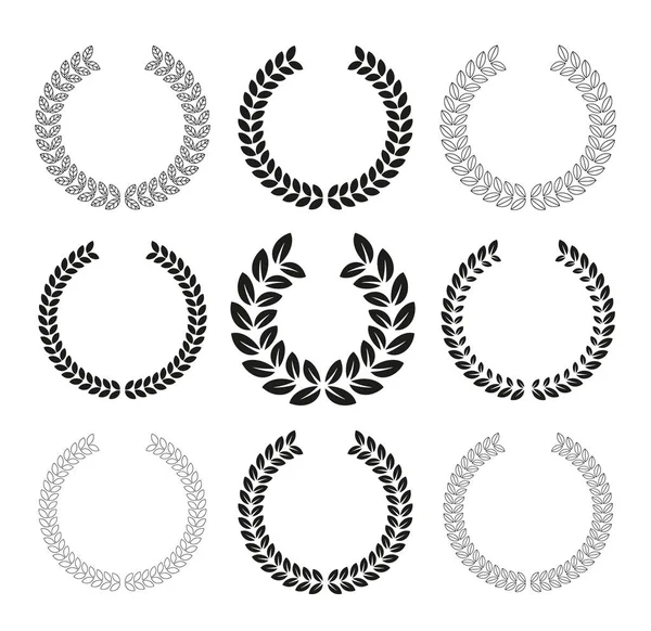 Vector Laurel Wreaths — Stock Vector