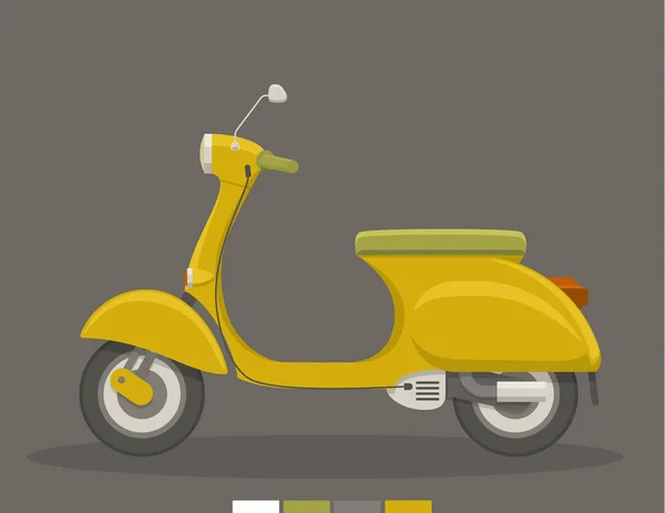 Yellow flat scooter — Stock Vector