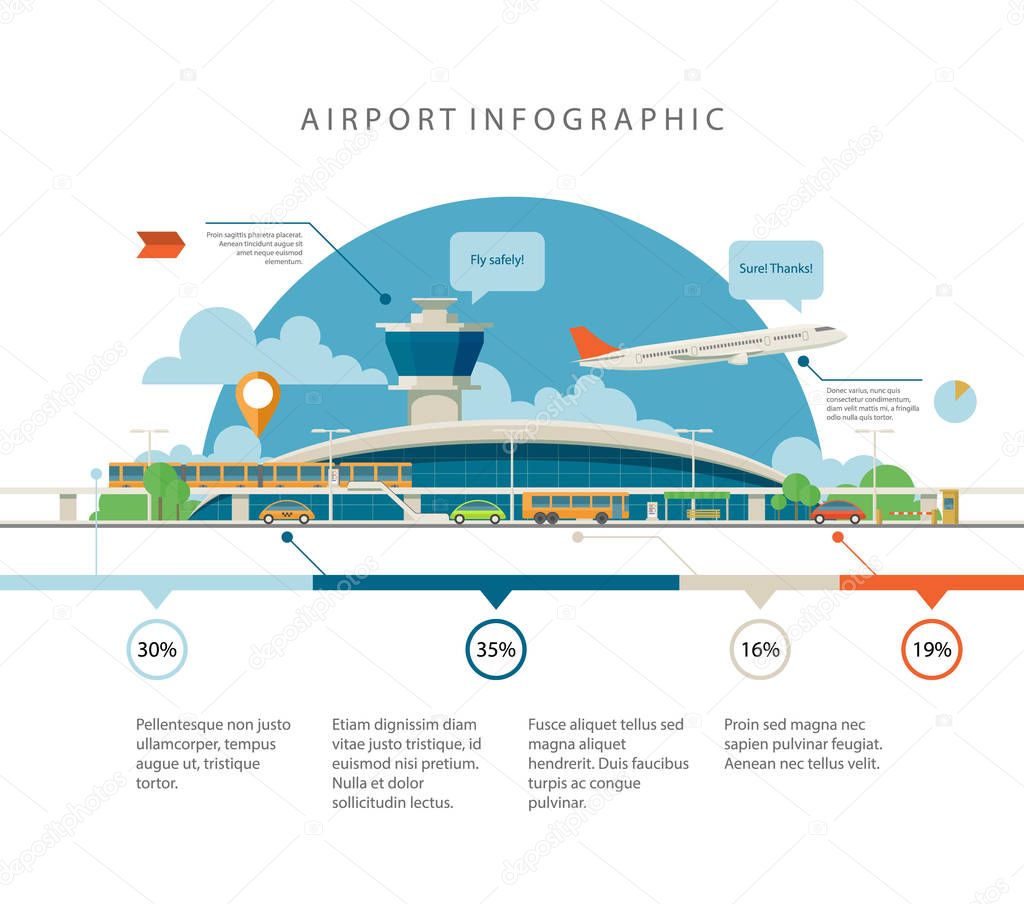 Flat airport illustration