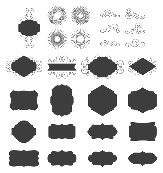 Conjunto de marcos negros — Archivo Imágenes Vectoriales