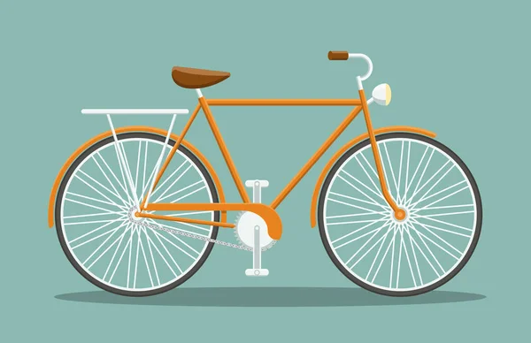 Flat orange bicycle — Stock Vector